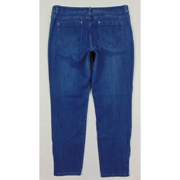 J Jill Denim Jeans Womens Size 14 Authentic Fit Slim Ankle Dark Wash Casual Blue - Picture 7 of 9